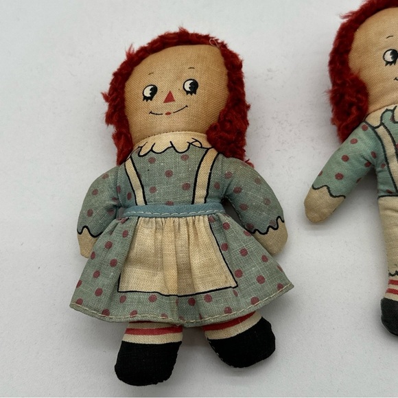 Vintage Small 5" Knickerbocker Raggedy Ann & Andy Dolls - Picture 2 of 7